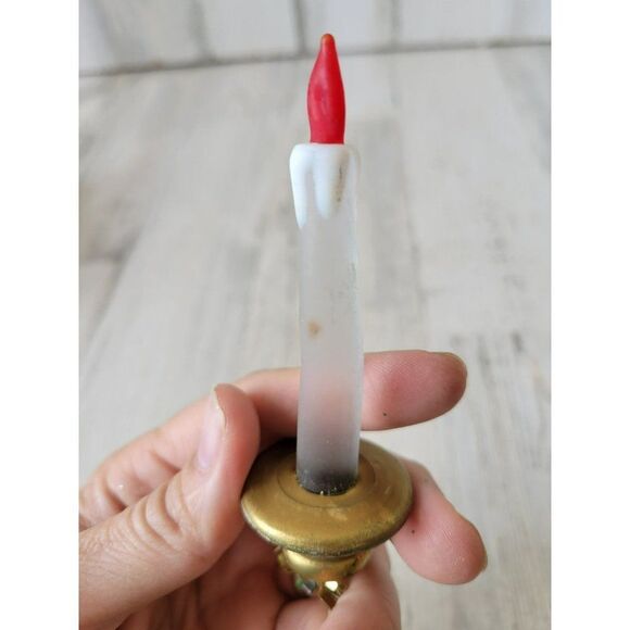 Glass candle vintage clip ornament Xmas tree clear - Picture 4 of 7